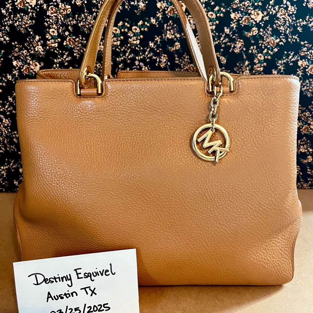 Michael Kors Anabelle Pebbled Leather Tote with Gold Accents (SOLD)